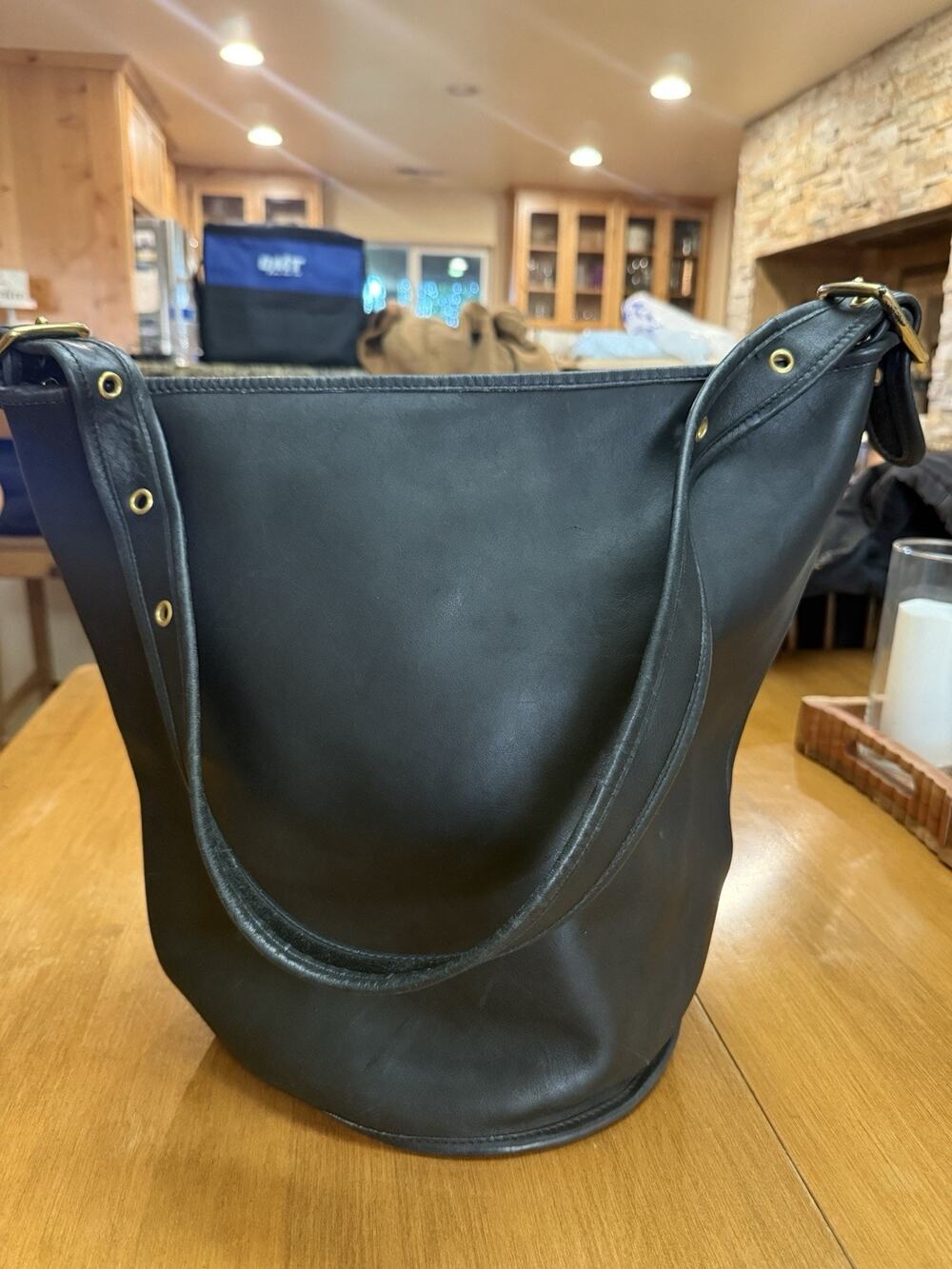RARE Vintage Coach Duffle XL 1976-79 Made In NYC Black Glove Tanned Leather EUC